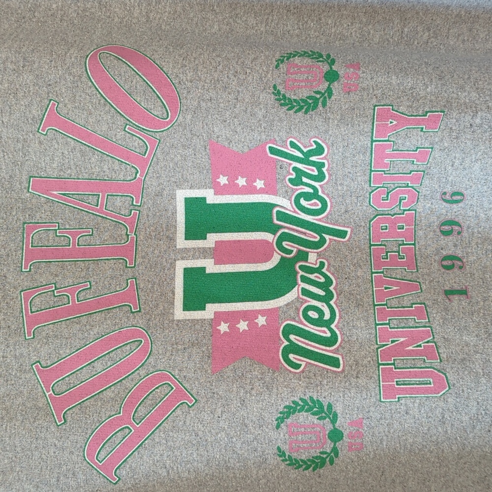 Vintage 90's Buffalo New York University Grey Crew Sweatshirt SUNY Grey Small - Picture 4 of 14